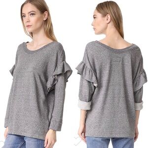 CURRENT Elliot Heather Grey The Ruffle Sweater